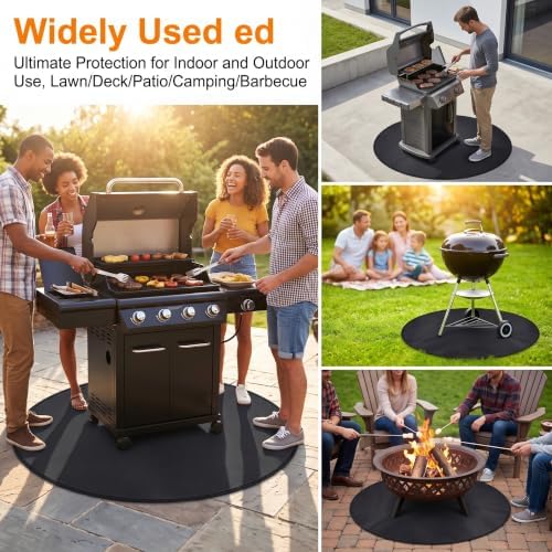 38" Round Fire Pit Mat for Solo Stove Bonfire - Fireproof Under Grill Mat for Outdoor Grill & Portable Camping Stove - Ideal Solo Stove Accessory - Image 5