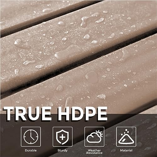 Adirondack Square Outdoor Side Table,2-Tier Storage Patio Side Table, HDPE End Tables for Backyard Pool Porch Garden Lawn - Image 5