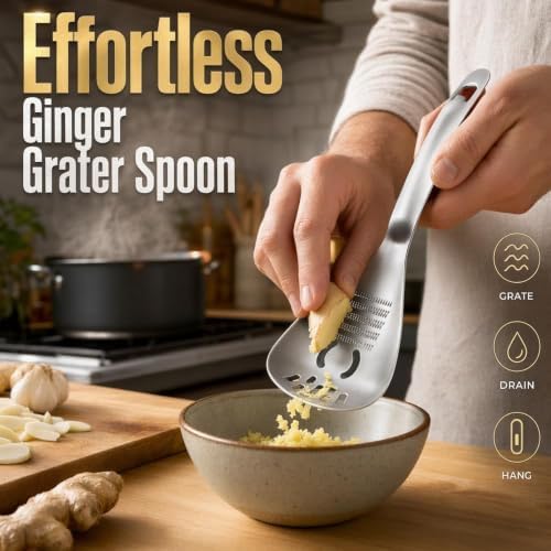 5-in-1 Stainless Steel Cooking Spoon,Multifunctional Stainless Steel Spoon,Egg Separator and Bottle Opener,Kitchen Cooking Tools for Potato Garlic Masher(Style 1) - Image 6