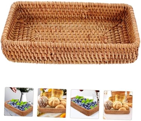Hemobllo 3pcs Woven Rattan Basket for Snacks and Fruits Lightweight Hand-woven Storage for Kitchen and Outdoor Events for Picnics Parties and Organizing Toys - Image 6