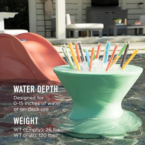 Ledge Lounger Pool Side Table, Ice Bin in Pool Table with Lid - Image 6