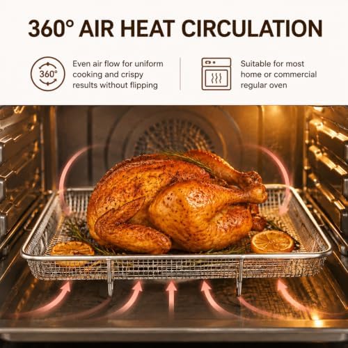TeamFar 15.4 Inch Air Fryer Basket for Oven, Air Fryer Rack, 1 Piece - Image 4