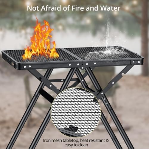 Anbte 2ft Folding Grill Table, Supports 180Lbs, 2 Heights 27.5" for Camping - Image 5