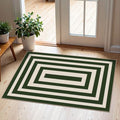 Front Door Mat Indoor Outside Entrance, 2x3 Green White Modern Rug by Othilic