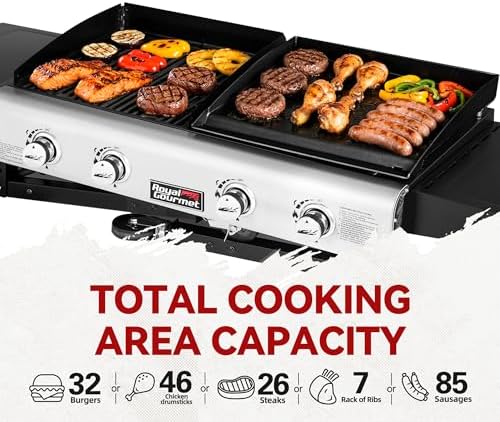 Royal Gourmet GD401C 4-Burner Gas Grill and Griddle Combo with Cover - Image 5