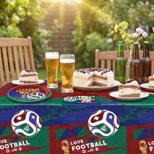 41Pcs Soccer Party Decorations 2026 Soccer Party Supplies Football Soccer Theme Plates Napkins Tablecloth,for Watch Party Game Day Kids Birthday Global Soccer Celebration Supplies - Image 6