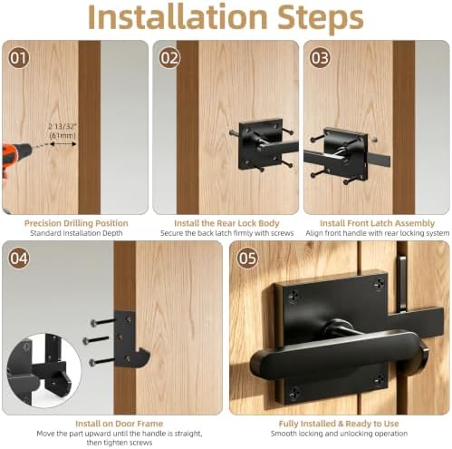 Double Sided Gate Latch for Wooden Fence, Two Sided Heavy Duty Self Locking - Image 6