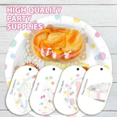 96Pcs Rainbow 10th Polka Dot Party Supplies Serves 24 - Image 6