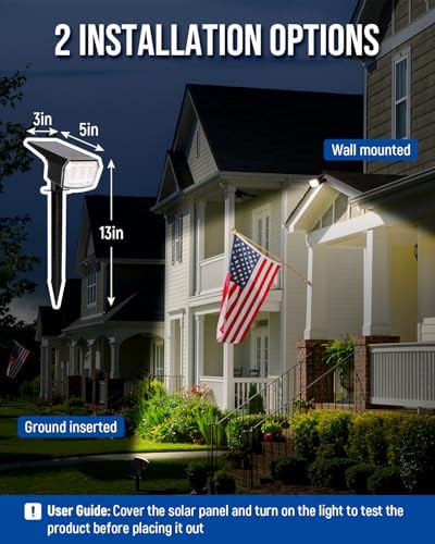 AUDERWIN Solar Spot Lights Outdoor Waterproof, 4 Packs, Warm White - Image 5