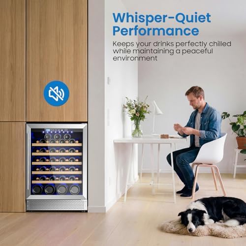 24 Inch Wine Fridge, 54 Bottles Wine Refrigerator with Glass Door Built-in or Freestanding, Under Counter Wine Fridge Quick Cooling&Low Noise-Kitchen Bar Office - Image 4