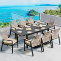 SUNSHINE VALLEY 9pc Patio Dining Set for, Extendable Metal Table & 8 Chairs by SUNSHINEVALLEY