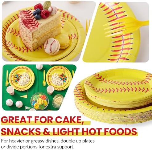 100 Pcs Disposable Softball Party Tableware Set for 25 Guests - Image 3