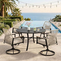 SUNSHINE VALLEY 5pc Patio Dining Set, 42" Round Table & 4 Swivel Chairs by SUNSHINEVALLEY