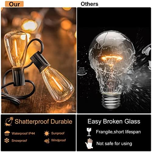 Outdoor String Lights Waterproof 50FT Patio Lighting for Outside Patio Yard - Image 2