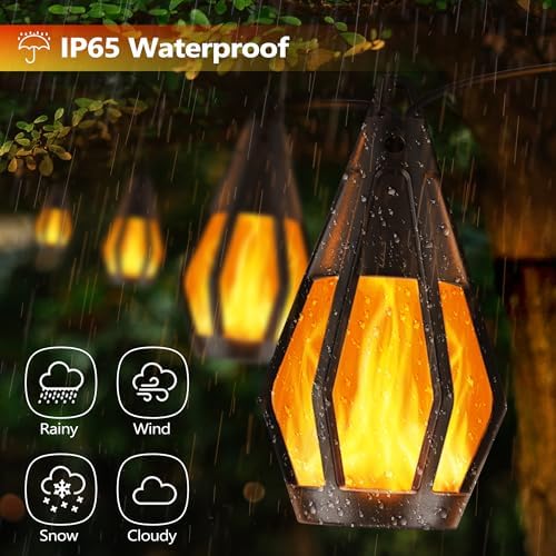 Solar String Lights for Outside, 21Ft Solar Patio Light with 10 Flickering - Image 5