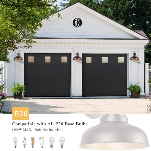 Outdoor Barn Lights Outdoor Wall Sconces Farmhouse Exterior Wall Mount Light Vintage Wall Lighting Fixture Industrial Bronze Lantern for Porch Entryway Garage Patio, 2 Pack - Image 4