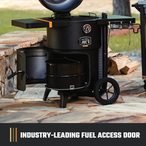 Oklahoma Joe's Bronco 18 in. Heavy Duty Charcoal Drum Smoker and Grill with 284 sq. in. Cooking Area in Black - Image 6