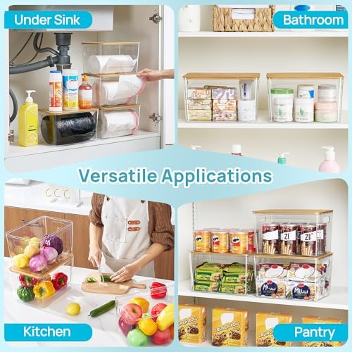 Vtopmart 2 Pack Trash Bag Holder with Bamboo Lid, Garbage Bag Dispenser - Image 7