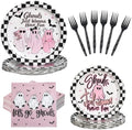 125 Pcs Halloween Girls Night Decorations Tableware Ghouls Night Supplies | Ghouls Just Wanna Have Fun Birthday Party Decor, Pink Ghost Girly Bachelorette Disposable Plates & Napkins for 25 Guests by Rokochoes