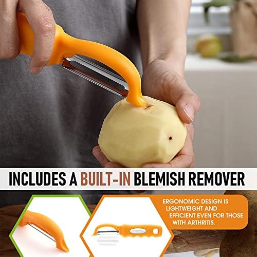 Spring Chef Swivel Potato Peeler for Kitchen w/ Soft Grip Handle, Mango - Image 5