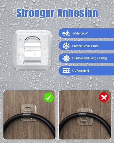 LZC 50 Pack Clear Adhesive Strips Hooks for Outdoor String Lights Clips - Image 3