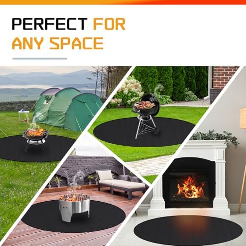 RICHIE 36" Round Fire Pit Mat, Double-Sided Fireproof Under Grill Mat, Heat Resistant Deck Patio Protector Pad for Solo Stove Bonfire & Outdoor BBQ - Image 5
