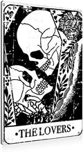 BEASTZHENG Halloween Decor Tarot Cards The Lovers Metal Tin Sign Wall Art by BEASTZHENG