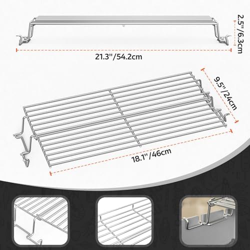 onlyfire Foldable Stainless Steel Warming Rack Grilling Parts for Weber Spirit/Spirit II 200 Series Grills with Front Control Knobs, Replaces Weber 67026, NOT FIT Newest Spirit Manufactured Since 2025 - Image 2