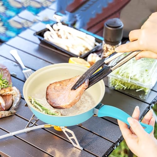 Non-Stick Cookware Set, 13 Piece Set Portable Lightweight Cast Iron Pots and Pans with Glass Lids and Nylon Utensils, Outdoor Camping Picnic Travel - Image 6
