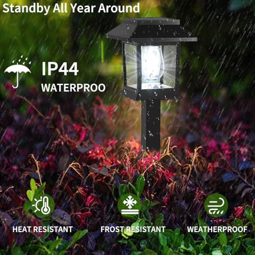 Greluna Solar Pathway Lights Outdoor,12 Pack Cool White 6000K Solar Lights, - Image 4