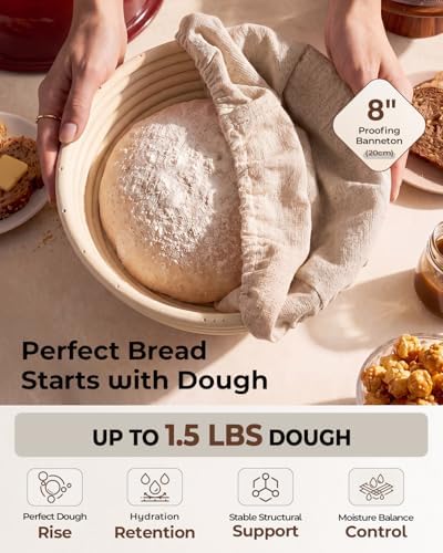 5QT Enameled Cast Iron Sourdough Bread Oven & Starter Kit, Red - Image 6