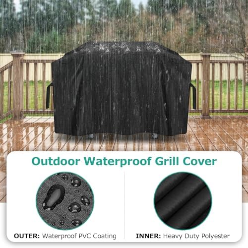 SunPatio Griddle Cover for Blackstone 28" Pro Series Griddle, Outdoor Waterproof Flat Top Gas Grill Cover 60 Inch, All Weather Protection Cooking Station Grill Protector, Black - Image 3