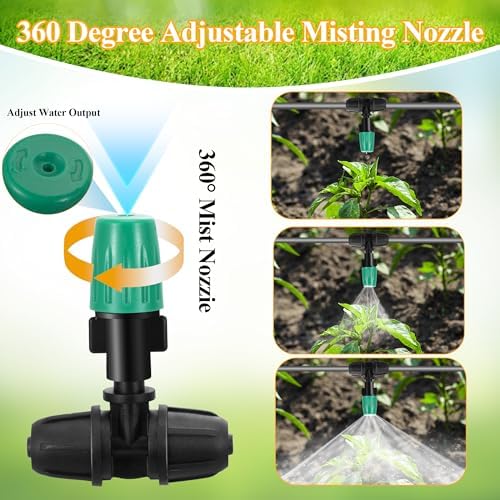 50Pcs Micro Misting Spray Emitters for 1/4 Inch Irrigation Tubing - Image 3