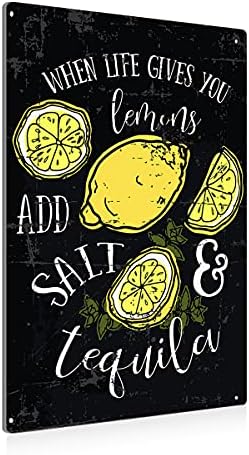 BEASTZHENG Funny Kitchen Lemon Metal Tin Sign Wall Decor Vintage When Life Gives You Lemons Sign for Home Café Bar Decor Gifts by BEASTZHENG