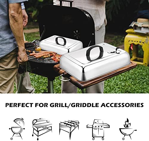 Leonyo Stainless Steel Griddle Basting Cover Dome with Vent, 3 Pack - Image 6