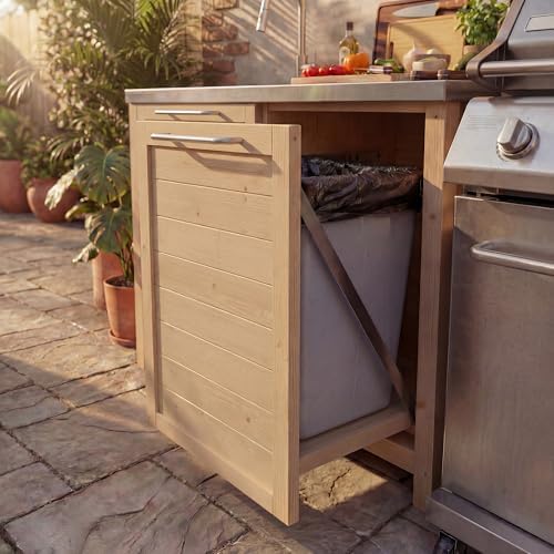 MOUMON Patio Kitchen Sink Cabinet with Stainless Steel Countertop - Image 6