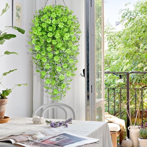 Waipfaru Artificial Hanging Plants, 4Pcs Faux Ivy Four-Leaf Clover - Image 3