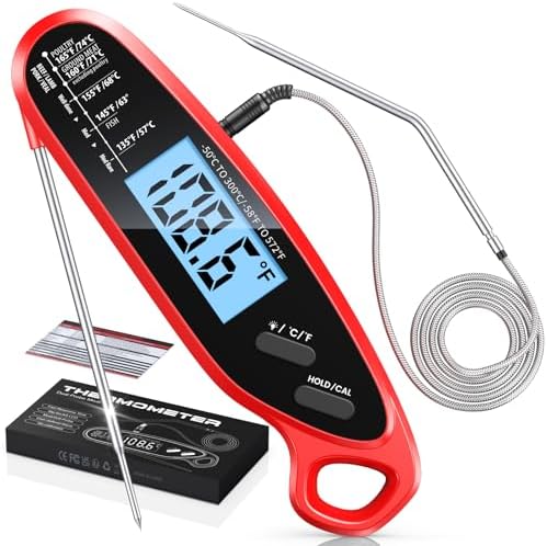 Instant Read Meat Thermometer Digital for Cooking with Dual Probe by Vuwwey