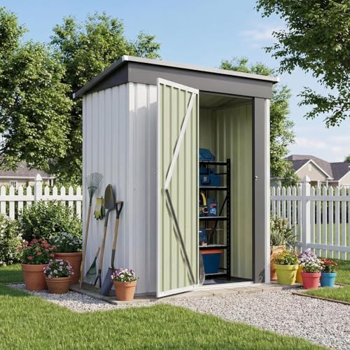 Patiowell 5x3 FT Outdoor Storage Shed with Floor Frame, Small Metal Sheds by Patiowell