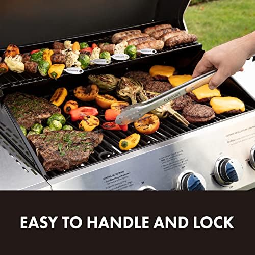 Cuisinart CGS-1100 (Spatula, Locking Tongs, Fork, Basting Brush) 4-Piece Grill Tool Set, Ash Wood Handle - Image 4