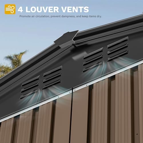 DWVO 7'x5' Large Metal Outdoor Storage Shed, Heavy Duty Tool Storage Sheds for Backyard Patio Lawn - Image 4