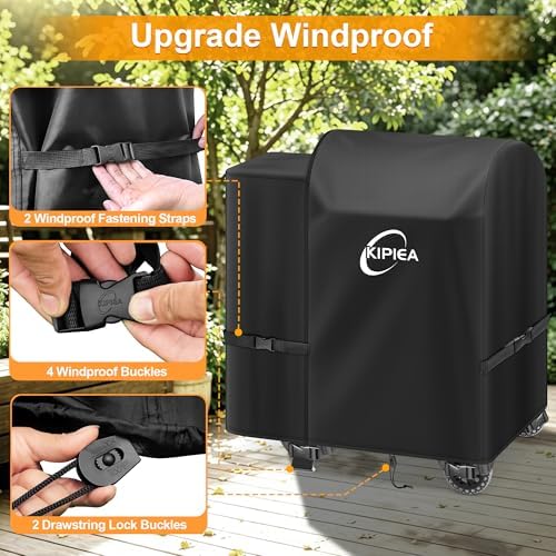 Kipiea 600D Pellet Grill Cover for Pit Boss Lexington, Pro 600 and Tailgater, Waterproof BBQ Smoker Cover, UV Resistant, No Tear, No Fading - Image 4