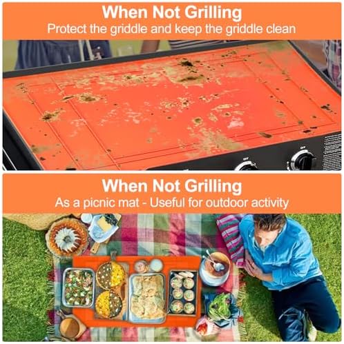 Blackstone Silicone Griddle Cover 36 INCH, Easy Cut to Fit 36",30", 28", 22", Blackstone Silicone Mat All Season Flat Top Protective Grill Cover - Image 2