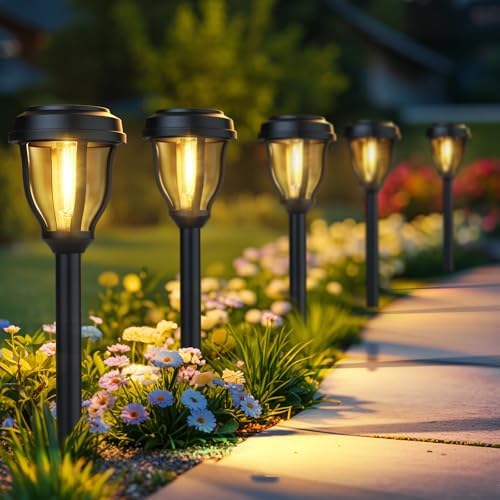 DERAYSION Solar Lights Outdoor, LED Solar Pathway Lights Garden Lights by DERAYSIONSolarLighting