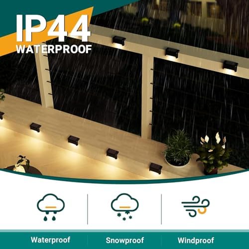 SOLPEX Solar Deck Lights Outdoor Waterproof LED 12 Pack, Warm White - Image 4