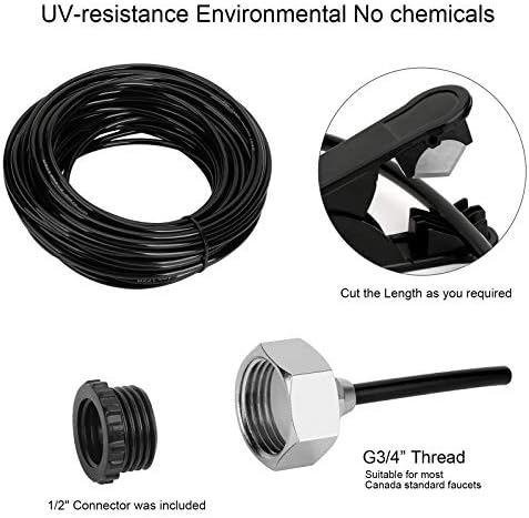 GMAULEE Misting Cooling System, DIY 65.6FT(20M) Misting Line +20 Brass Mist Nozzles+ a Brass Connector(3/4'') Outdoor Mister System for Patio Waterpark Garden Trampoline Greenhouse - Image 3