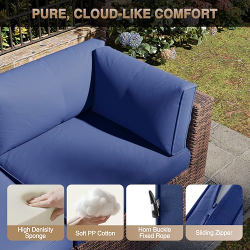 Aoxun Patio Furniture Sets, 7-Piece Outdoor Patio Furniture with Thick Cushions, Wicker Outdoor Conversation Set Sectional Sofa for Backyard, Poolside, Garden - Image 3