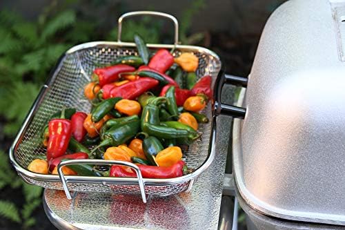 Outset 76359 Stainless Steel Grill Roasting Basket Silver - Image 2