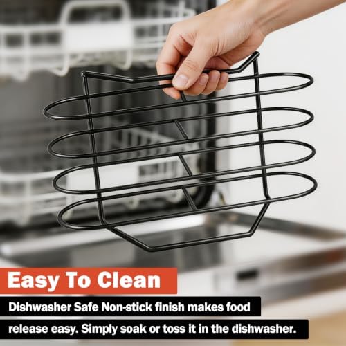 11" Non-Stick Rib Rack for Smoking and Grilling, BBQ Grill 2 Pack - Image 6