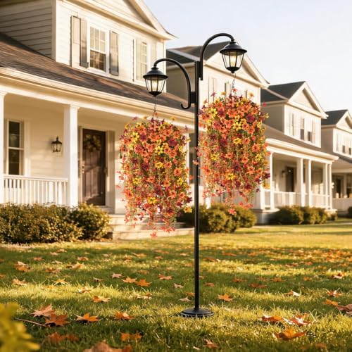 Artificial Fall Flowers Fake Mums UV Hanging Plants for Outdoors Decor - Image 6